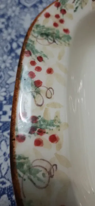 Vassoio ceramica decorato natalizio