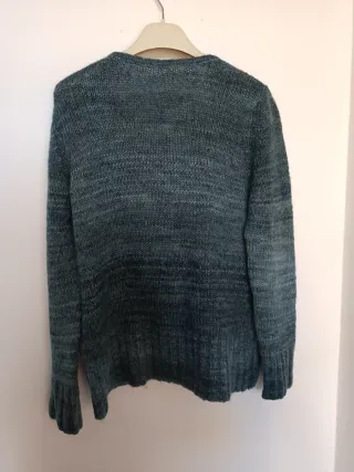 Maglione donna lana mohair verde/blu