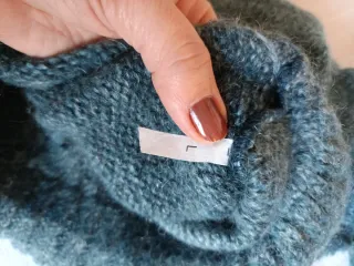 Maglione donna lana mohair verde/blu