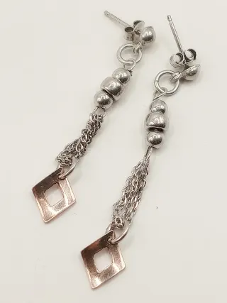 Orecchini pendenti donna Argento 925 placcato oro