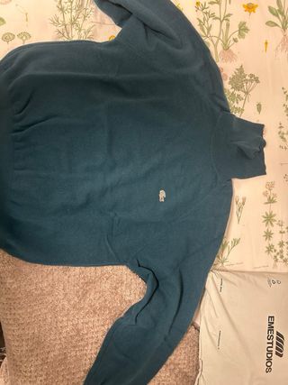 Jersey Lacoste cuello alto verde