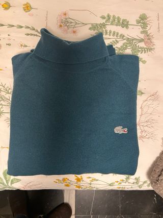 Jersey Lacoste cuello alto verde
