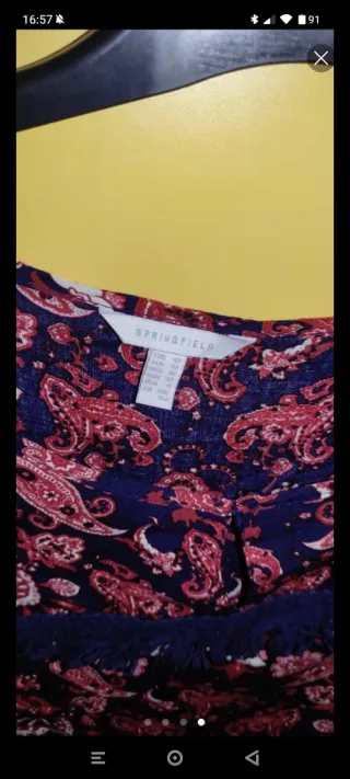 Vestido estampado azul y rojo