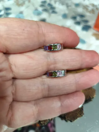 Pendientes Acero Circonitas Multicolor