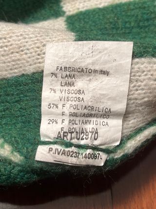 Jersey de punto cuadros verde y blanco