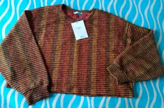 Jersey Zara corto mujer rayas brillantes