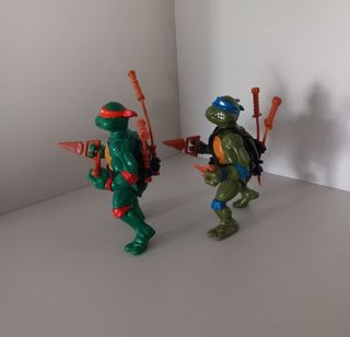 TMNT 1988 Leonardo & Michelangelo ~ Playmates Toy