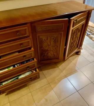 Mobile sala con credenza in legno massello