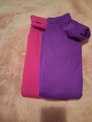 Lote 2 jerséis cuello alto rosa y morado