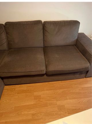 Sofá / Chaise Longue Ikea 3 plazas KIVIK Marrón