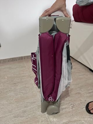 Cuna de viaje plegable gris