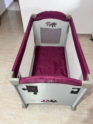 Cuna de viaje plegable gris