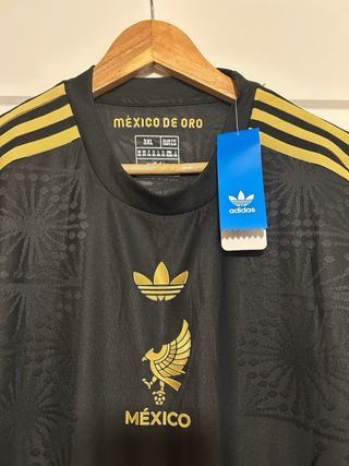 Camiseta Adidas México de Oro 3XL Negra Dorada.