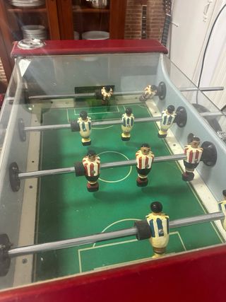 Mini Futbolín de mesa con cristal