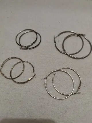 Lote de 7 pendientes aro