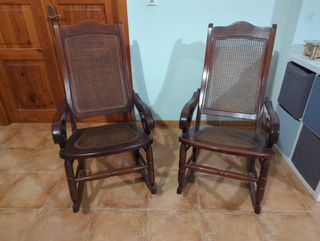 Pareja Mecedoras Caoba Antiguas