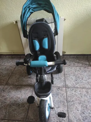 Triciclo Bebe Pascal con Capota Azul