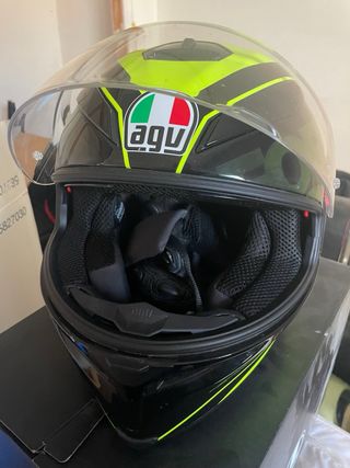 Casco AGV FORTY-SIX Negro/Amarillo Flúor