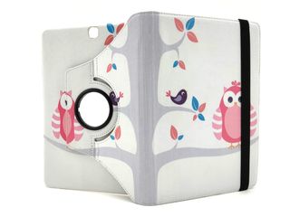 Funda giratoria para tablet con diseño de búhos