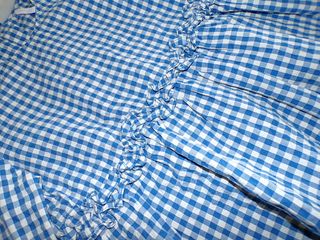 Blusa Zara volantes cuadros azul y blanco