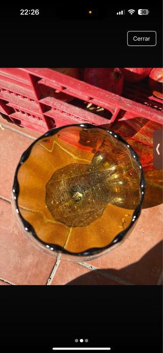 Jarrón de cristal ámbar