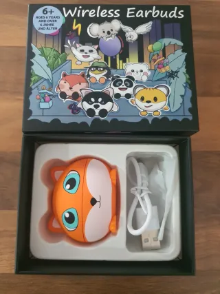 Auriculares Inalámbricos Diseño Zorro Naranja