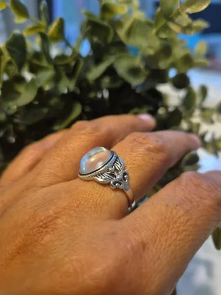 Anillo Plata Piedra Luna plata 925
