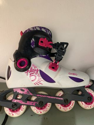 Patines en línea Oxelo Play 5 blancos y morados