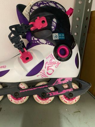Patines en línea Oxelo Play 5 blancos y morados