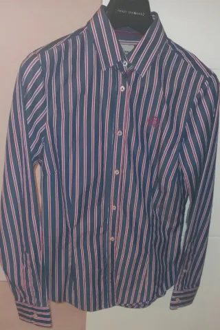 Camisa Kilarny Rayas Azul y Rosa