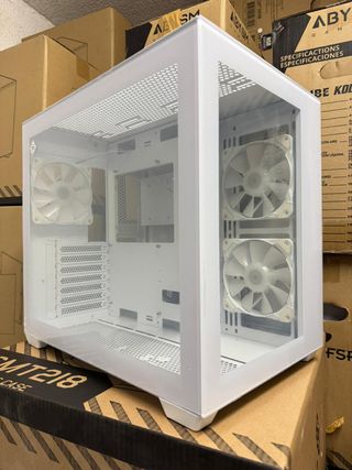 Torre PC FSP CMT380 ARGB Blanca Doble Cristal