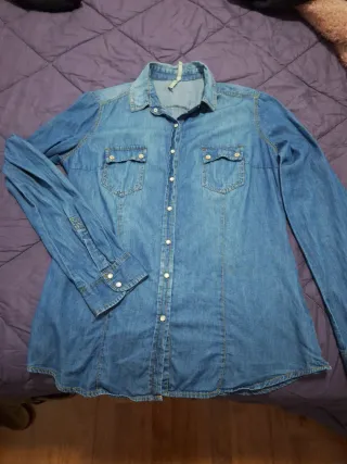 Camisa tejana vaquera azul Talla XL