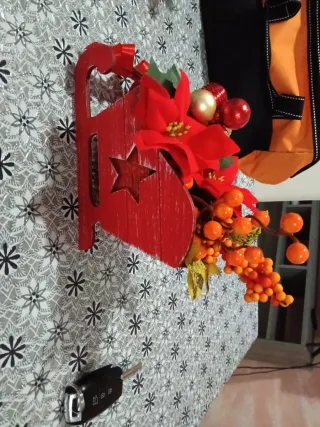 Decorazioni Natalizie Slitta Poinsettia