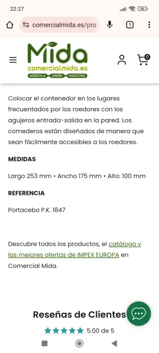 Portacebo .Caja raticidas.  P.K. 1847.