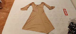 Vestido de antelina beige marrón claro