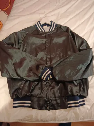 Bomber Vintage Unisex Negra y Azul