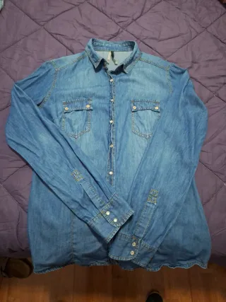 Camisa tejana vaquera azul Talla XL