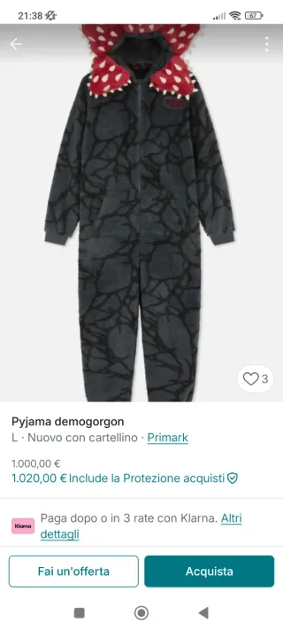 Pigiama Stranger Things Demogorgone