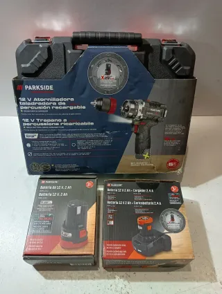 Percusión Taladro 12V PARKSIDE + 2 Baterías