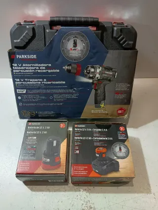 Percusión Taladro 12V PARKSIDE + 2 Baterías
