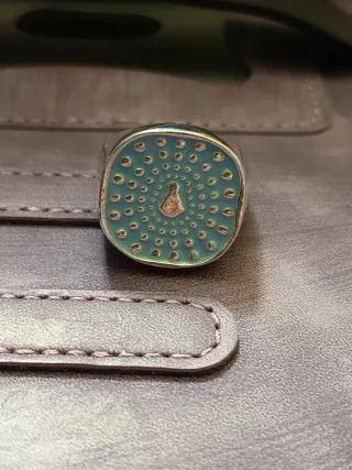 Anillo Sello Mujer Plata y Turquesa