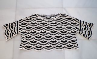 Jersey Crochet March Studio Beige/Negro Talla Únic