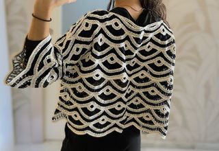 Jersey Crochet March Studio Beige/Negro Talla Únic