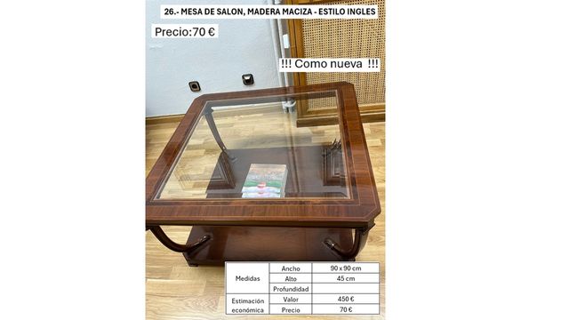 Mesa de Salón Estilo Inglés Madera Maciza