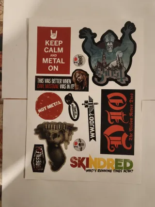 3 Hojas Pegatinas Heavy Metal