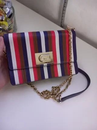 Tracolla Furla multicolore con catena oro