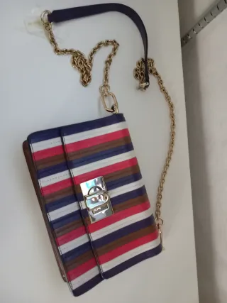 Tracolla Furla multicolore con catena oro