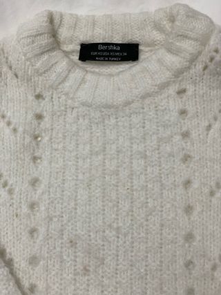 Jersey Bershka blanco calado