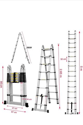 Escalera Telescópica Profesional Aluminio 5M