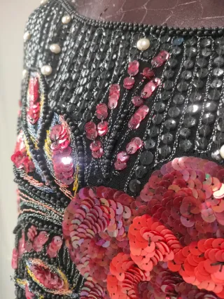 Top Fiesta Lentejuelas Flores